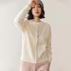 Women's Cashmere Round Neck Zipper Cardigan - Autumn/Winter Collection: Thick, Solid Color, Short, Loose Knit