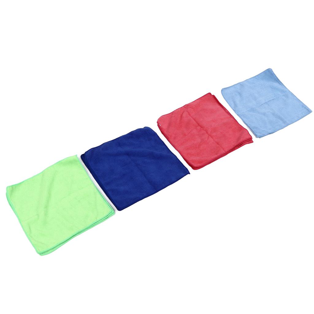 12pcs Cleaning Cloth 4 Different Colors Strong Water Absorption Reusable Microfiber Towels for