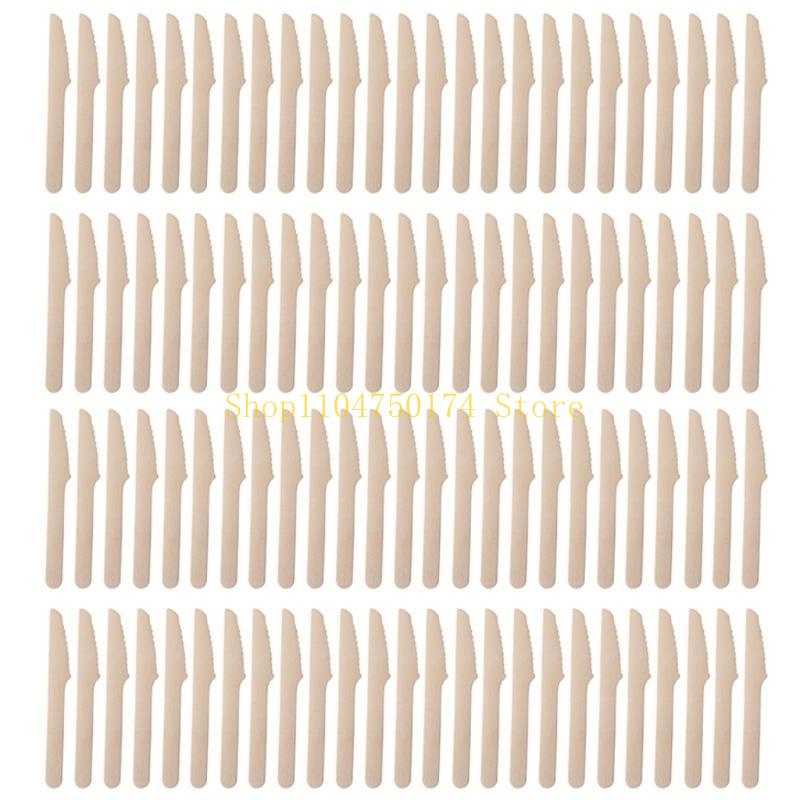 

(Pack of 100) Disposable Wooden Cutlery Set Wedding Birthday Party Tableware top sale