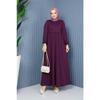 Gathered Waist Dress Plum