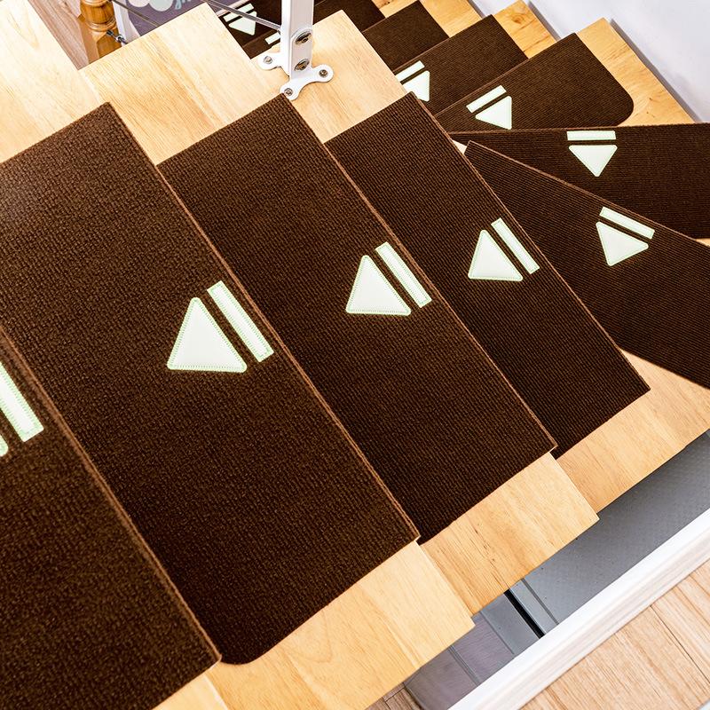 High Quality Luminous Soft Stair Stepping Mat Variety Pattern Self-adhesive Non-slip Water Absorption Stair Carpet Mat