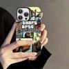D-Decor T-Theft A-Auto G-GTA Joc Video Carcasă Telefon Pentru IPhone 17 16 15 14 11 12 13 Pro Max Plus Pro Colorată Argintie Cover