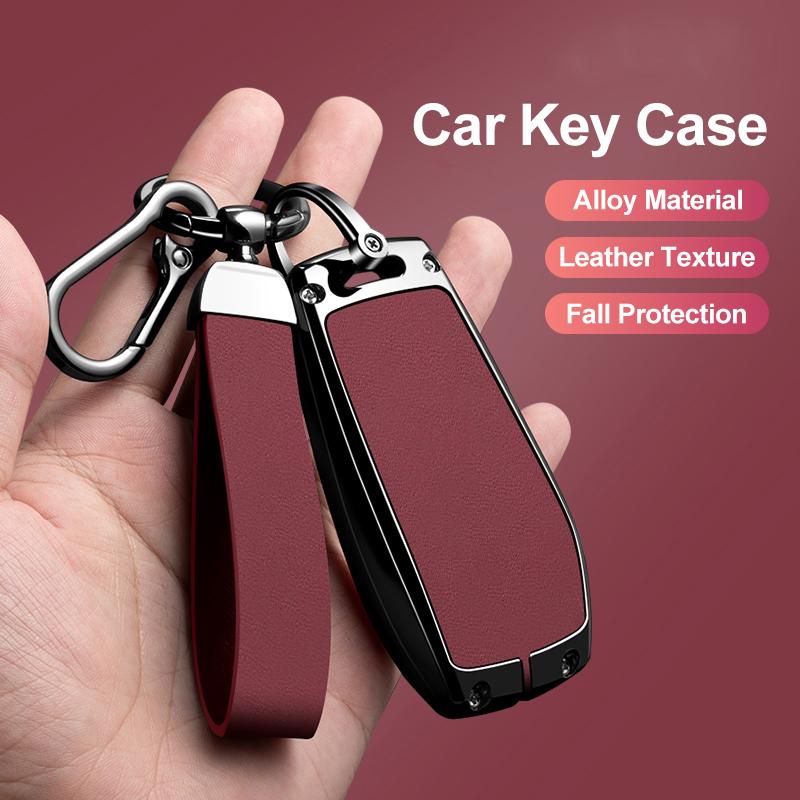Zinc Alloy Leather Car Key Holder For Mercedes Benz A E C S Class E200 E400 E63 W213 S550 S560 C260 Glc Cle Cla Glb Gls Key Fob