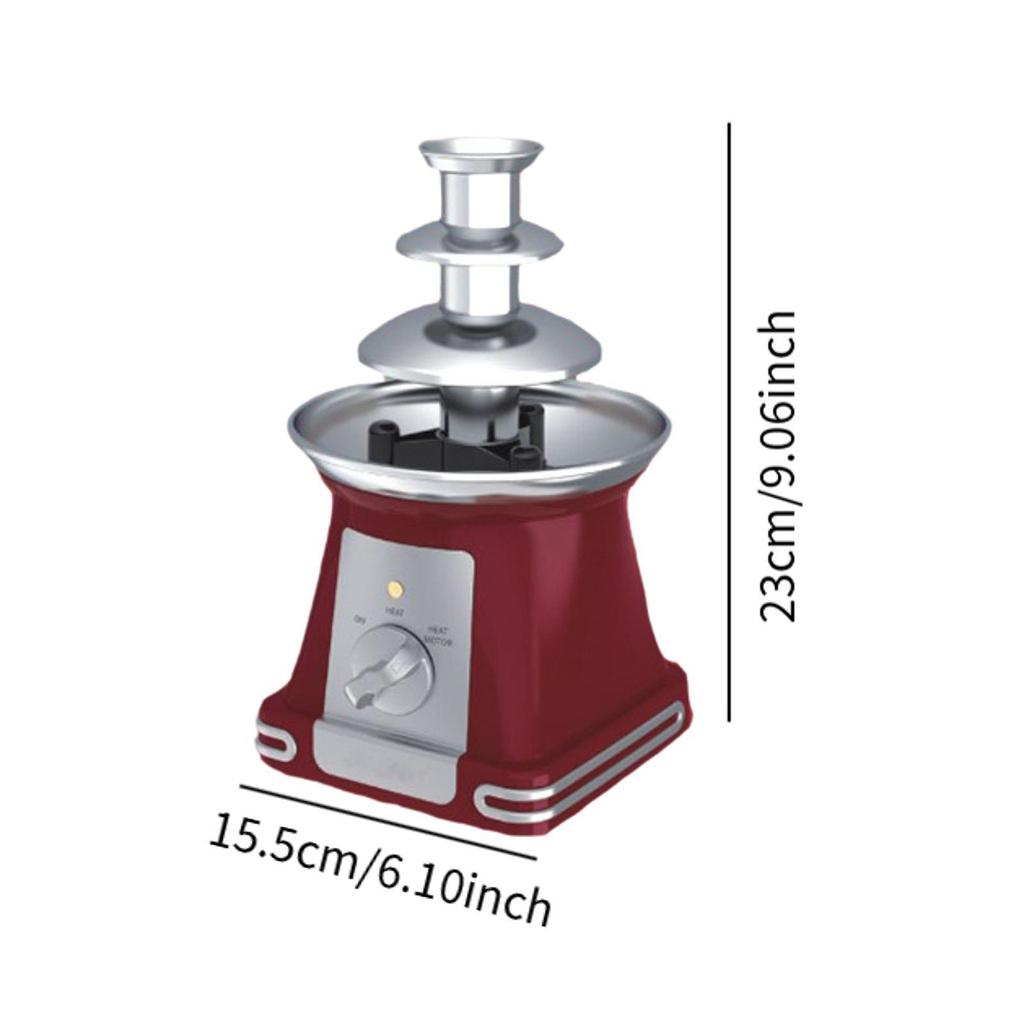 3 Tier Electric Chocolate Fondue,Melts Cheese Candy 9 inch Tall Fountain Machine for