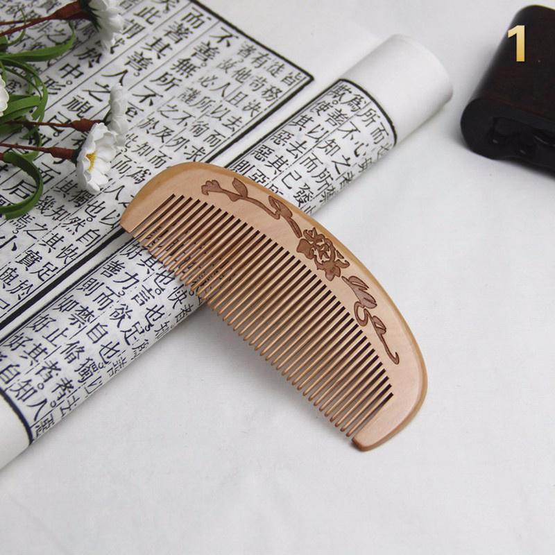 1 pc Natural Peach Wood Comb Close Teeth Anti-static Hair Care Wooden Tools Beauty Accessories