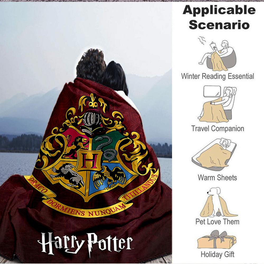 1pz Plaid Cresta di Hogwarts Leggero in Flanella per Divano, Letto, Viaggio, Soggiorno, Ufficio, Divano, Sedia e Letto