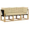 Outdoor Center and Corner Sofa Set with Cushions 3 Piece White