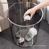 Acrylic Transparent Trash Can: Chic, Simple Storage Bin for Living Room, Kitchen, or Bathroom