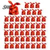 Transparent Cookie Bags with Drawstrings 48 Pcs Halloween Candy Bags, Kids Trick or Treat Goodie Cute Rabbit Small Containers for Party Ear