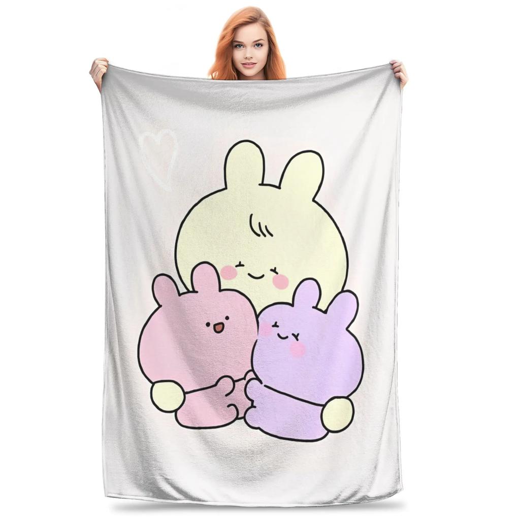 Ultra Soft Flannel Throw Blanket Asamimichaan Multifunction Decorative Plush Thin Quilt for Bedding Travel