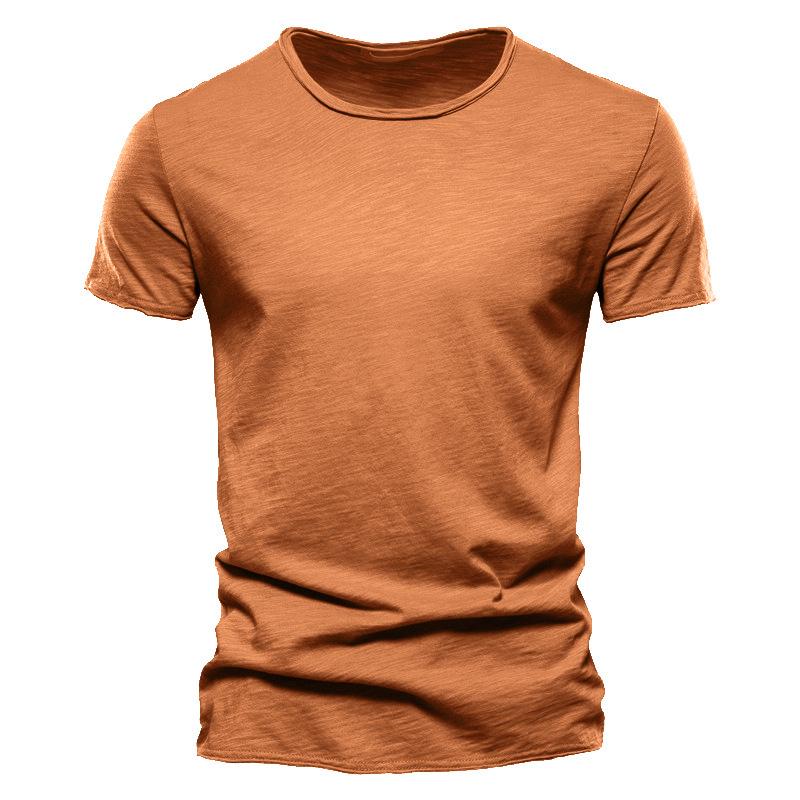 Sommer Herren Uni Bambus Baumwolle V-Ausschnitt T-Shirt - Heißverkaufender Europäischer & Amerikanischer Stil