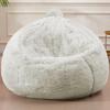 Comfy Soft Fluffy Plush Lazy Sofa Cover Large Size Round Bean Bag Chair Cover Cozy Colorful Beanbag Sofa Cover Dorm Room