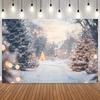 Christmas Theme Photo Backdrop Fantasy Snowflake Forest Xmas Tree Gifts Sparkling Stars Family Festival Photo Backgrounds6