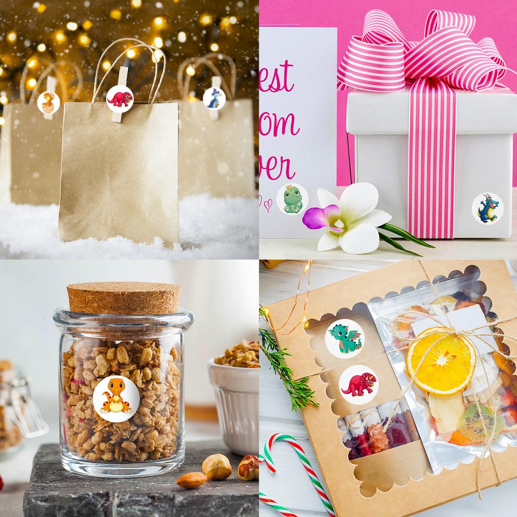 500 Pictures/roll Dinosaur Reward Stickers Cute Cartoon Kindergarten Elementary School Children Stickers Seal