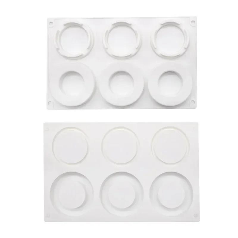 6 Cavity Donut Silicone Cake Mold Mousse French Dessert Pastry Silicone Round Jelly Cake Mold Kitchen Tool Baking Mold