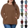 Plus Size Sweatshirt For  Women Oversized Crewneck Long Sleeve Pullover Tops