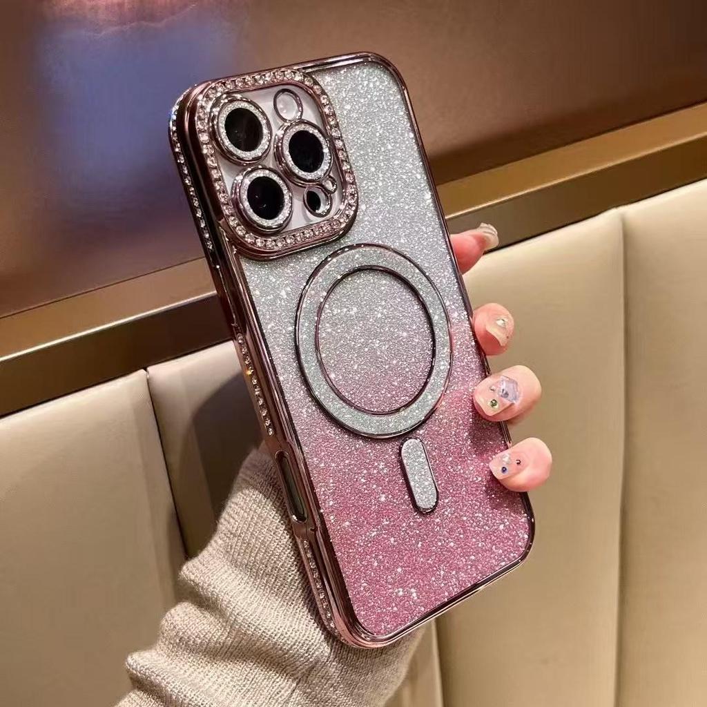 Glitter Magnetic Wireless Charging Case for Apple iPhone 17 Pro Max/16/15/14/13