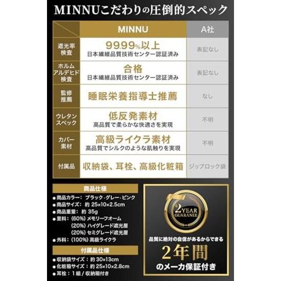 MINNU Eye Mask Sleep 99.99 Light Blocking 3D Shape Comfortable Goods Silk-like Texture Breathable Lightweight Soft No Pressure Cover Ideal Travel Naps