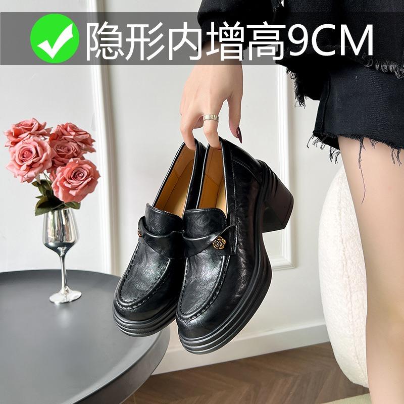 Inner height increase cm Camellia high heel thick sole women's new small casual single shoes small size