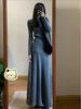 Elegant French Knit Waist-Cinched Women's Long Skirt