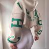 2024 Wild Berry Russian Women's Fashion Thick Print Long Sleeve Khaki Hoodie