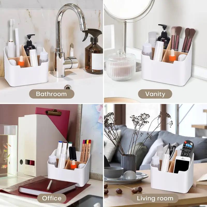Toothbrush Holders for Bathrooms,Electric Toothbrush and Toothpaste Holder with Divider for Bathroom Countertop Organizer