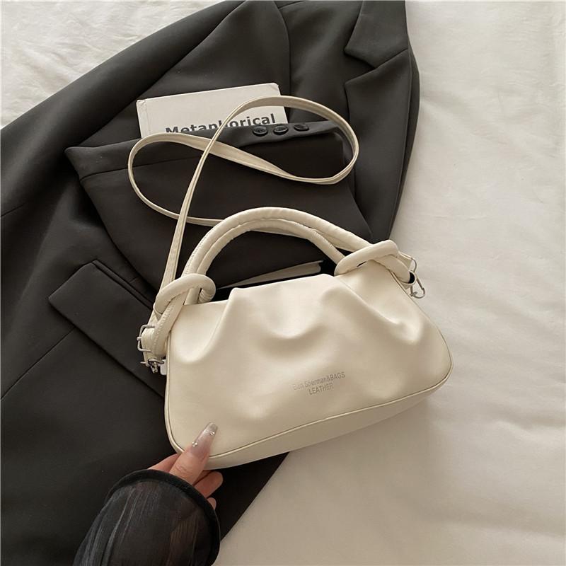 Popular High-end Niche Bag Women's 2025 New Summer Versatile Messenger Bag Fashionable Portable Pleated Small Bag