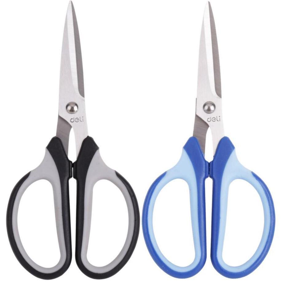 Deli Rustproof Black Blade Large Scissors, Stainless Steel Safety Scissors for Office and Household Paper Cutting