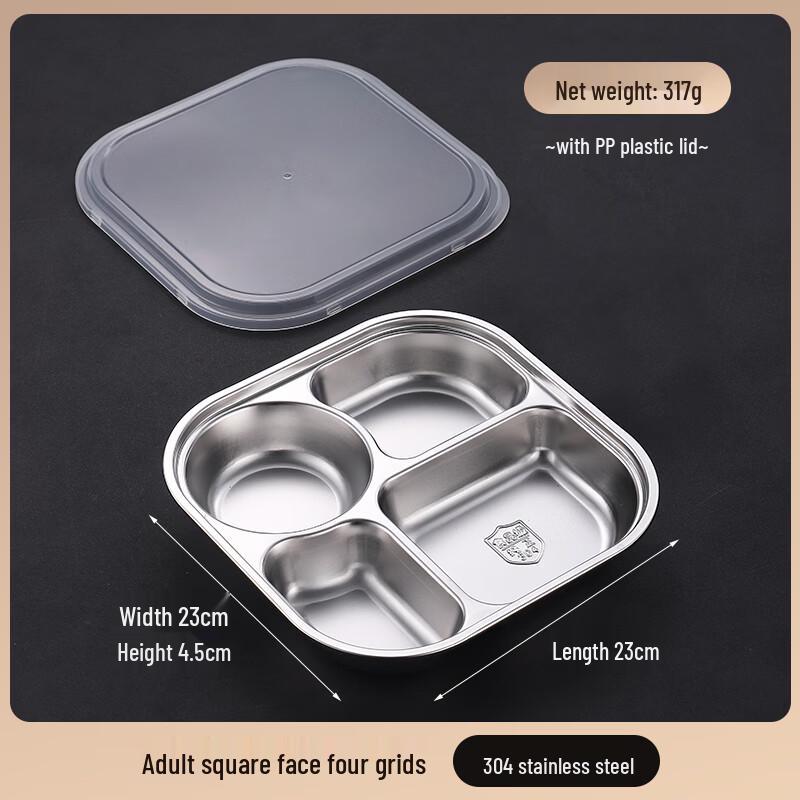 

304 Stainless Steel Divided Lunch Plate Set