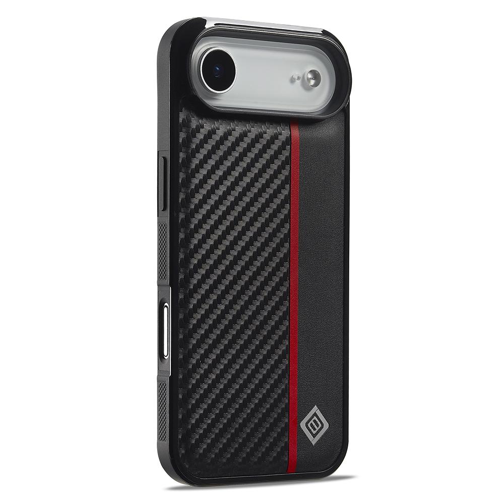 LC.IMEEKE For iPhone 17 Air Case Carbon Fiber Texture Leather+TPU+EVA Phone Cover