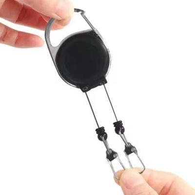 1pc Retractable Keychains Double Headed Keys Holder with Reel Cord-ID-Badge Holder Creative Landyard Badge Reels Keychain