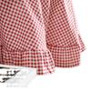 Tablecloth Ethnic Style Red Plaid Printing Round Ruffle Leaf Edge Atmosphere Dining Table Living Room Fabric
