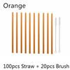100Pcs Reusable Drinking Glass Straws 20cmx8 mm For Smoothies, Tea, Juice --10Pack With 20Pcs Cleaning Brush Barware