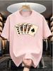 Unisex Summer Fun Poker Card Pattern Tshirt 100 Cotton Fabric Suitable For Daily Sports And Outdoor Wear Trendy And Fashionable