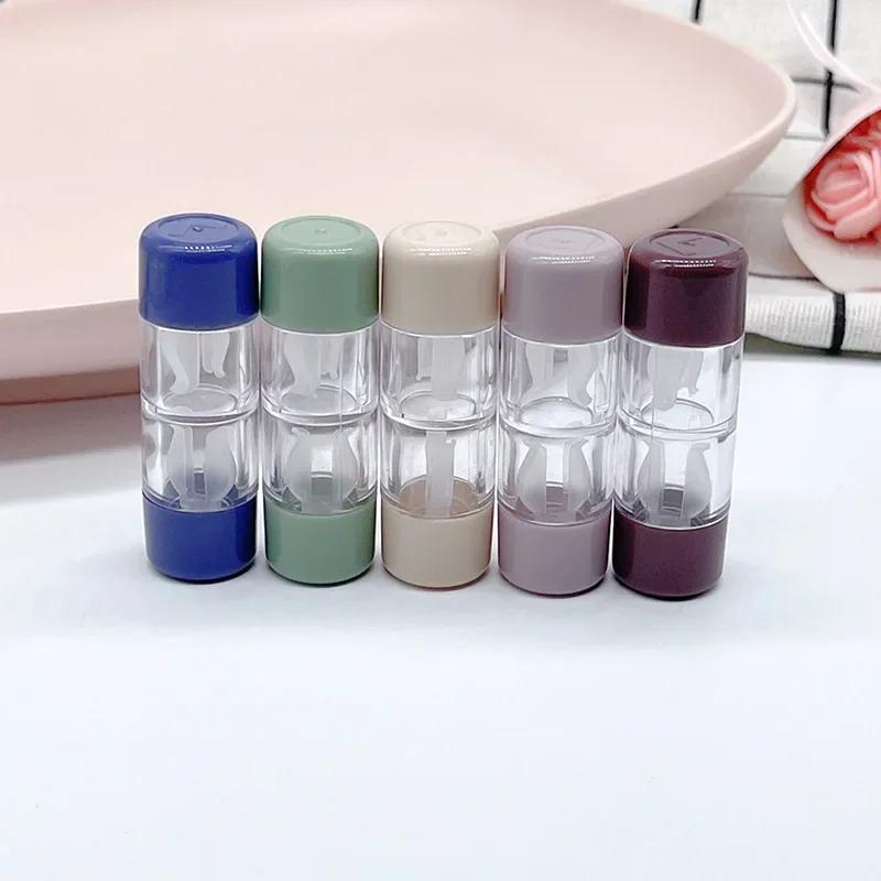 

Portable Colored Contact Lens Cases for Travel L+R Lens Holder Transparent Eyes Contacts Travel Kit Holder Lens Container