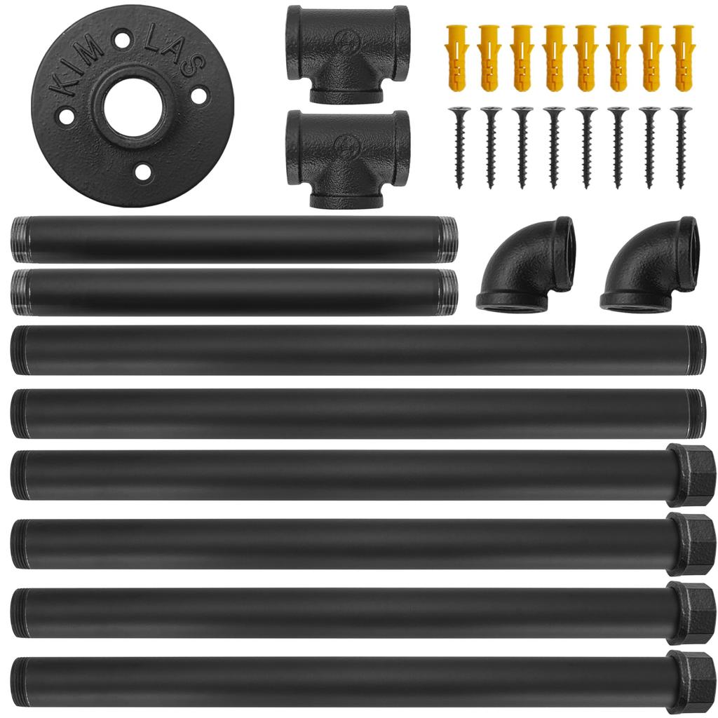 TORIBIO Cabide Roupas Kit DIY de 2 Tubos, Suporte de Parede, Ferro,