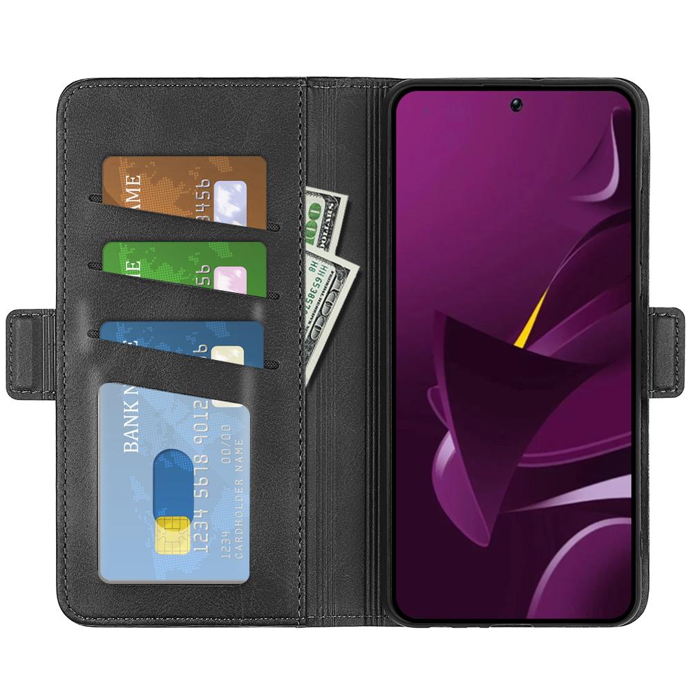 

For Xiaomi Poco M7 Pro 5G Stand Case Calf Texture Leather Wallet Phone Cover Blue