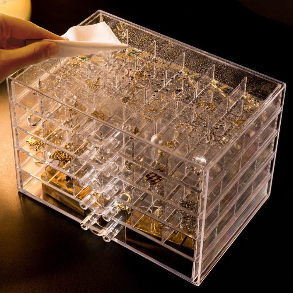 Drawer Style Jewelry Storage Box Acrylic Jewelry Sorting Box Nail Art Organizer Box  Bathroom
