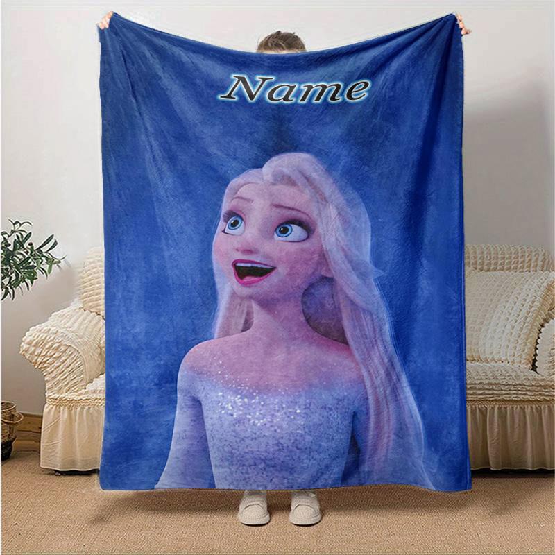 Custom 1pc Elsa's Frozen Adventure Blanket, Soft And Comfortable Blanket, Casual Warm, Camping Travel Blanket, Birthday Gift Q91076