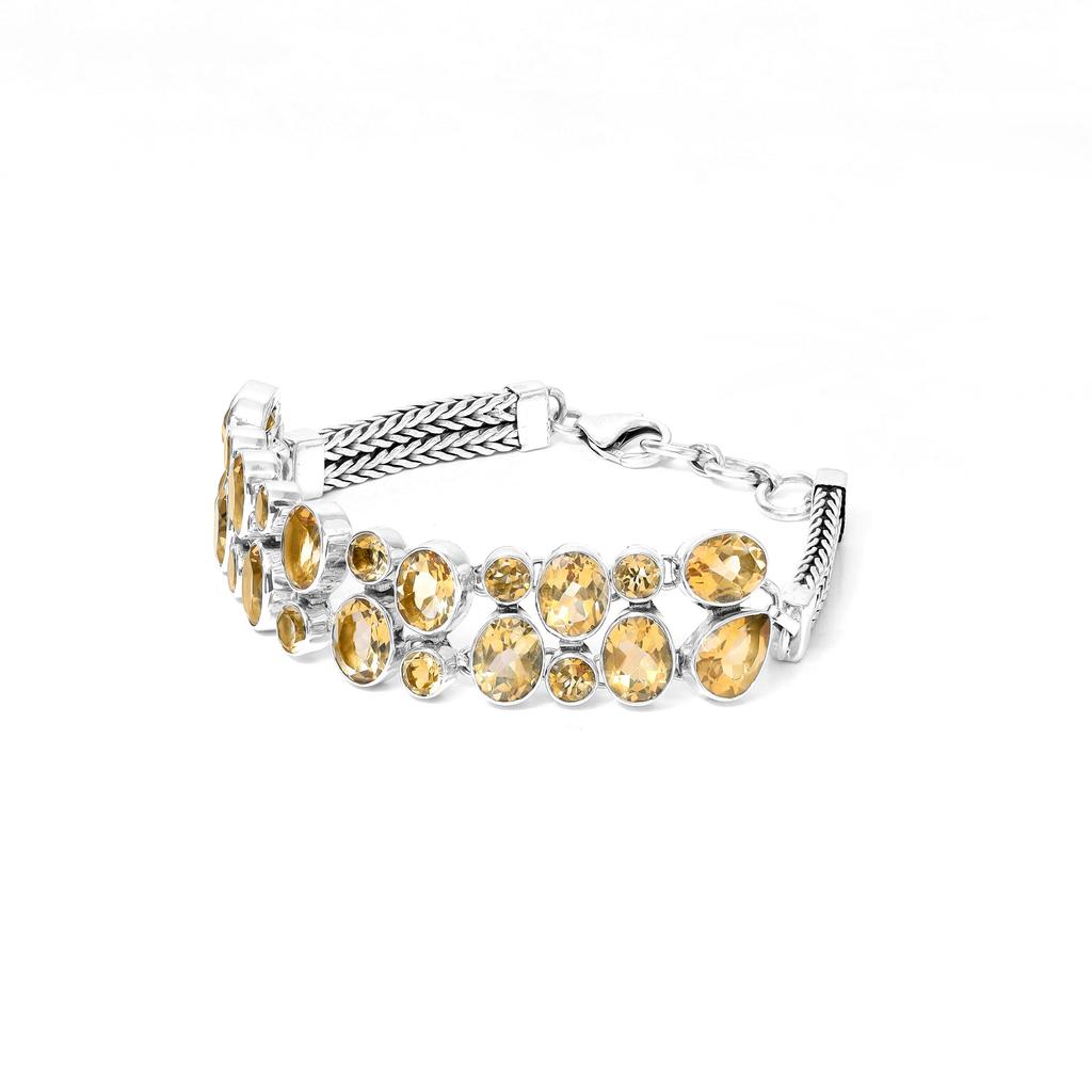 Citrine gemstone bracelet 925 sterling silver zivori jewelry yellow gemstone handmade bracelet