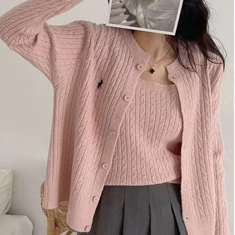 

Женский осенний кардиган и свитер крупной вязки в корейском стиле One Size (80-125kg) розовый