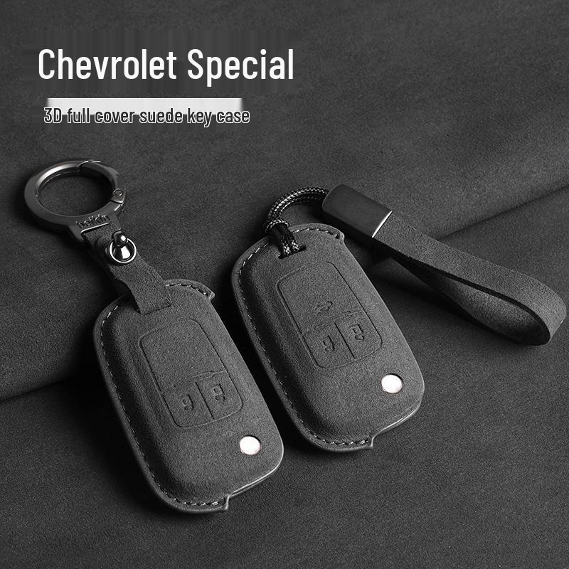 Chevrolet Key Cover: 3D Suede Protection for Cavalier, Malibu, Cruze, Trax, Monza, Sail