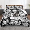 Modern Hunter X Hunter Manga Group Portrait Dark Duvet Cover Set, Cozy Duvet Cover Set for King Size Bed, Cooling Duvet Cover for Warm Nights