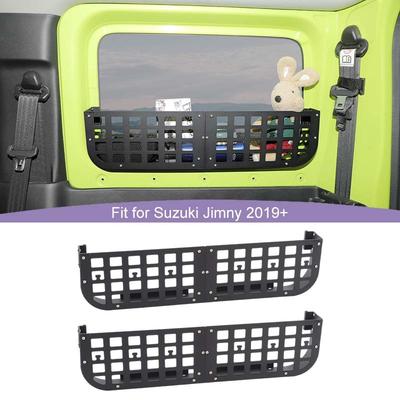 Soporte Estante de Malla de Almacenamiento para Ventana Lateral de Portón Trasero de Metal para Coche Compatible con Suzuki Jimny 2019 En Adelante Versión de 2 Puertas Accesorios Interiores de Coche
