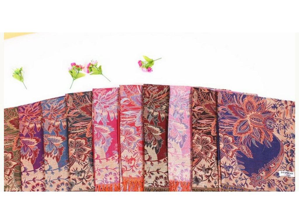 Ethnic Style Double-Sided Gold Thread Jacquard Women's Cheongsam Shawl Scarf - Thickened for Autumn and Winter