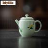 125ml Green Glaze Hand-painted Gourd Buddha Hand Teapot Retro Tea Infuser Pot Tea Maker Kettle With Strainer Teaset Collection