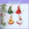 Vintage American Farmhouse Christmas Angel Girl Hanging Ornament With Iron Art For Holiday Decor