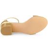Allegra K Women's Ankle Strap Sandals with Block Low Heels, Gold, Size 26.0 cm