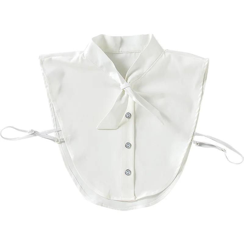 

Женская вышитая рубашка с ложным воротником и галстуком, винтажный съемный воротник-стойка, накладной воротник, лацкан, блузка, топ, женская одежда, аксессуары