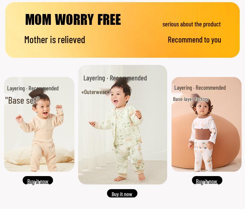 Infant & Toddler High-Waist Quilted Cotton Underwear Set - Unisex Autumn Warmth